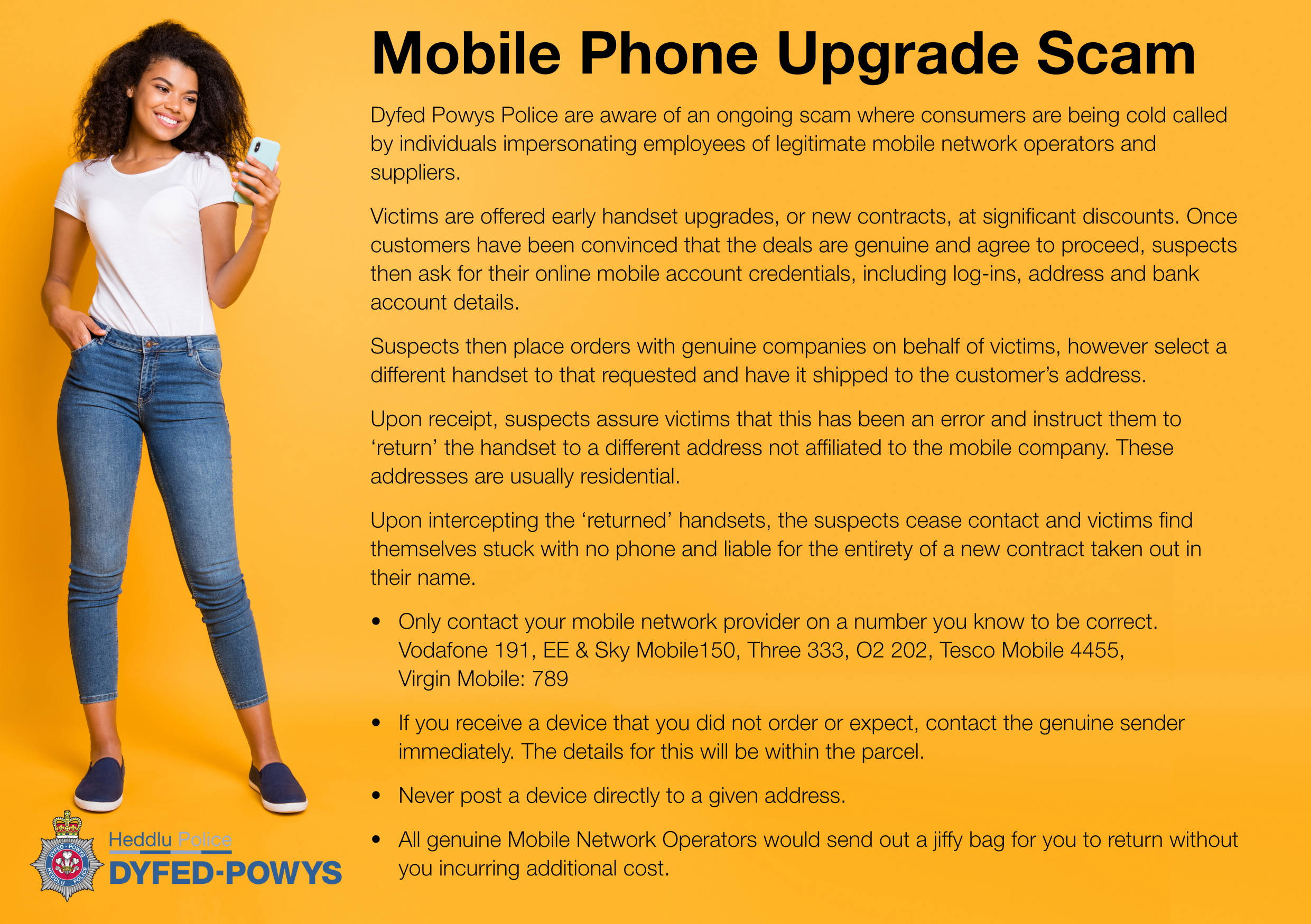 Mobile phone upgrade scam